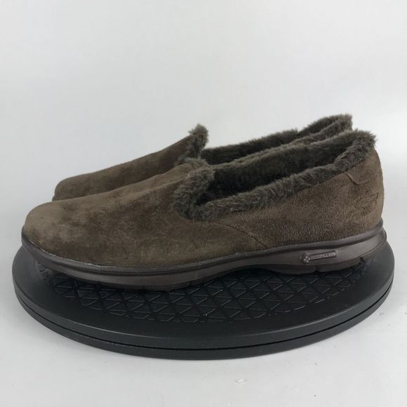 Skechers Goga Mat Pillars Faux Fur Brown Slip On Shoes 14310 Women’s Size 9 - Picture 8 of 12